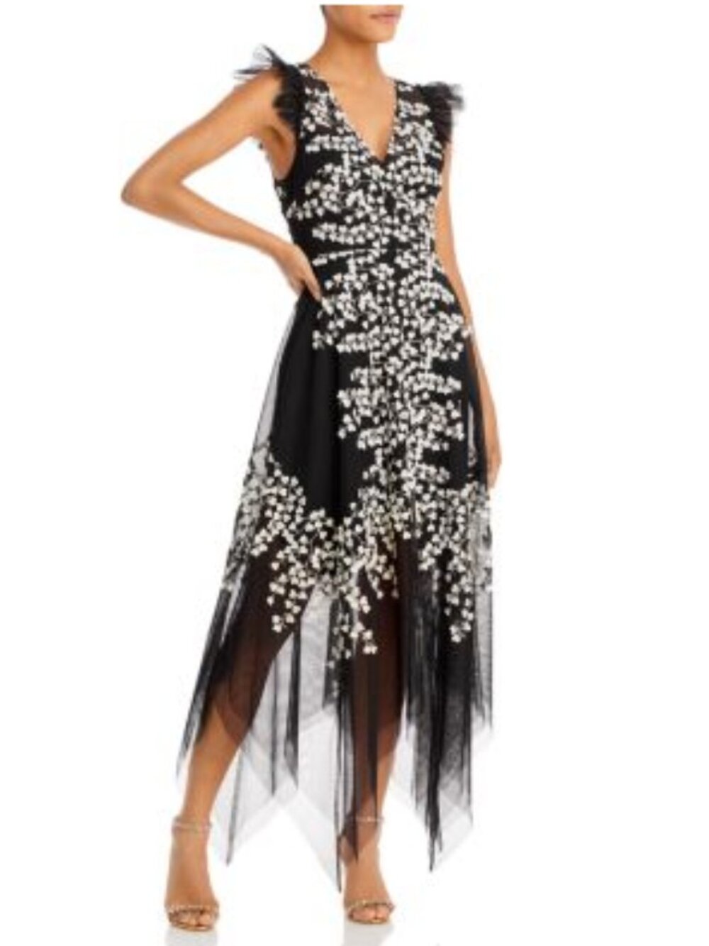 BCBGMAXAZRIA Style Embroidered Tulle Gown - No Label - Size 10